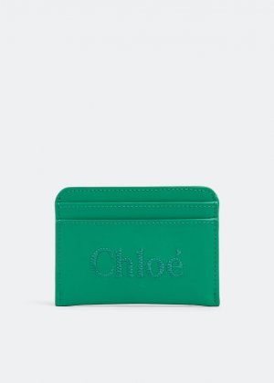 Картхолдер CHLOÉ Sense card holder, зеленый
