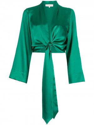 Блузка с длинными рукавами и завязками Michelle Mason. Цвет: зеленый