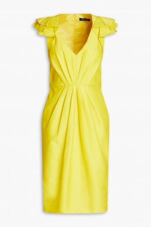 Платье-пуфик из хлопка и шелка со сборками Andrew Gn, желтый GN