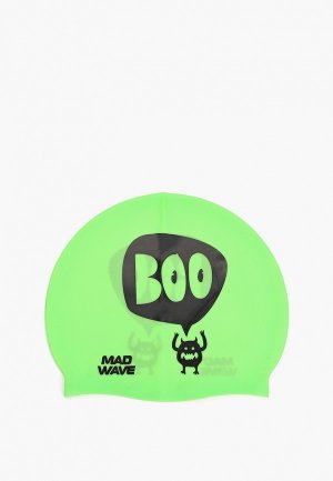 Шапочка для плавания MadWave BOO. Цвет: зеленый
