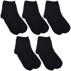 Комплект из 5 пар детских носков (Орудьевский трикотаж) черные, размер 24 RuSocks. Цвет: черный