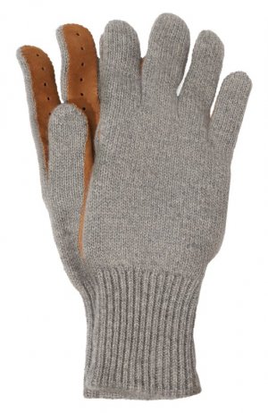 Комбинированные перчатки Brunello Cucinelli. Цвет: серый