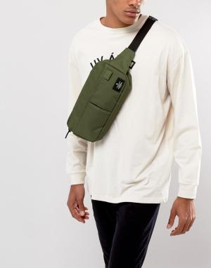 Широкая сумка-кошелек на пояс цвета хаки ASOS. Цвет: зеленый