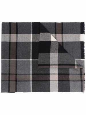 Check-print wool scarf Corneliani. Цвет: серый