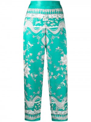 Укороченные брюки с узором Rugiada Emilio Pucci. Цвет: зеленый