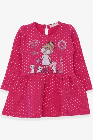Платье с длинными рукавами для девочек, серебристо-розовое принтом, очки (1–4 года) Breeze
