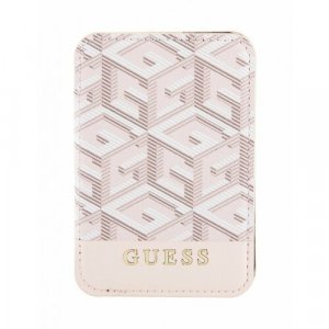 Кредитница Wallet Cardslot MagSafe PU G CUBE with metal logo GUWMSHGCFSEP, розовый GUESS. Цвет: розовый