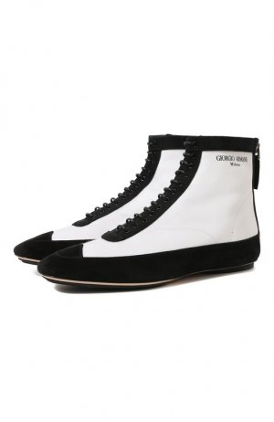 Текстильные ботинки Giorgio Armani. Цвет: чёрно-белый