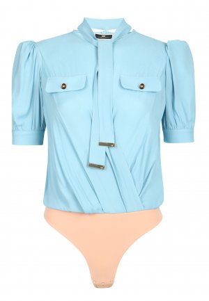 Блуза ELISABETTA FRANCHI. Цвет: голубой