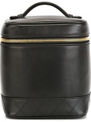 Стеганый чемоданчик для косметики Chanel Vintage. Цвет: чёрный