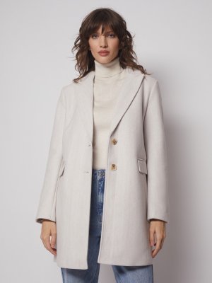 Однобортное пальто-пиджак zolla. Цвет: бежевый