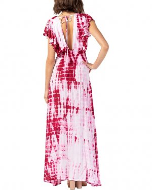 Платье Dahlia Maxi Dress, цвет Pink Maroon Leo Tiare Hawaii