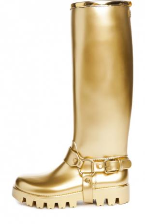 Резиновые сапоги Pioggia с ламинацией Dolce & Gabbana. Цвет: золотой