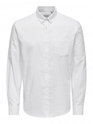 Рубашка узкого кроя на пуговицах Alvaro, белый Only & Sons