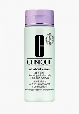 Молочко для снятия макияжа Clinique мицеллярное стойкого кожи, склонной к сухости All-in-One Cleansing Micellar Milk + MUR ST 1 & 2, 200 мл. Цвет: белый