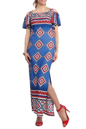 Платье E.LEVY. Цвет: синий, красный