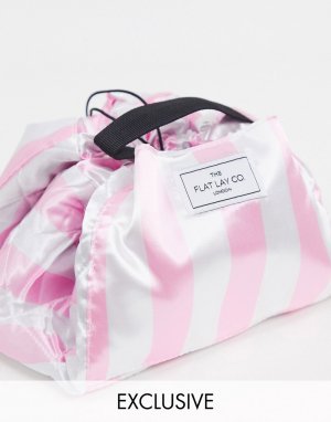 Розовая косметичка в полоску с затягивающимся шнурком Flat Lay Co. X ASOS Exclusive-Бесцветный Company