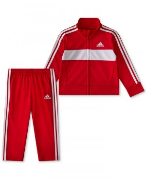 Трикотажная куртка и брюки Essential для маленьких мальчиков, комплект из 2 предметов adidas, красный Adidas