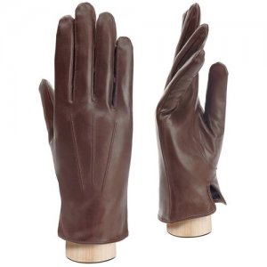 Перчатки мужские кожаные , размер 9(M), коричневый ELEGANZZA. Цвет: коричневый