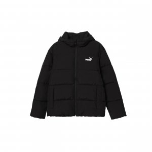 Essential Logo Print Color Block Hooded Down Jacket Men Outerwear Black 530695-01 Puma