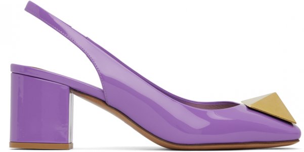 Пурпурные туфли с ремешком на пятке одной заклепкой Valentino Garavani