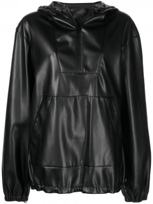 Куртка из искусственной кожи с капюшоном Deveaux. Цвет: черный