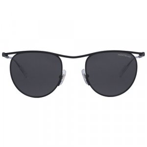 Солнцезащитные очки 0168S 001, серый, черный Montblanc. Цвет: серый/черный