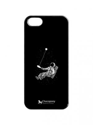 Чехол для iPhone 5/5s  Космонавт и пин-понг Chocopony. Цвет: черный