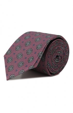 Шелковый галстук Canali. Цвет: розовый
