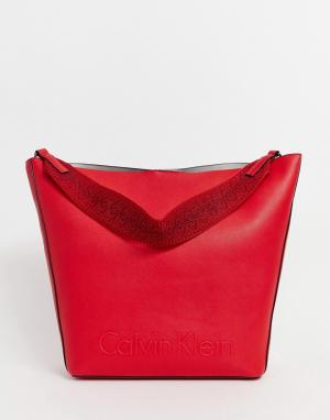 Большая сумка для покупок Calvin Klein. Цвет: красный