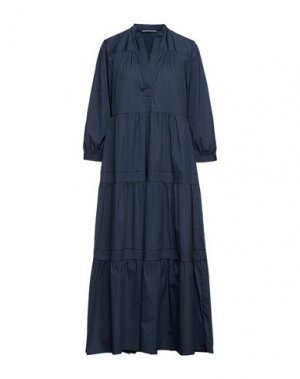 Длинное платье PUROTATTO. Цвет: темно-синий
