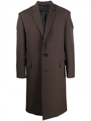 Однобортное пальто Lemaire. Цвет: коричневый