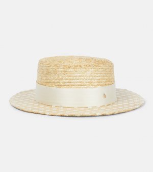 Соломенная шляпа-каноте kiki с декором , нейтральный Maison Michel