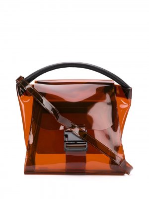 Прозрачная сумка-тоут Zucca. Цвет: коричневый