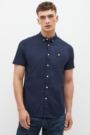 Оксфордская рубашка с короткими рукавами, синий Lyle & Scott