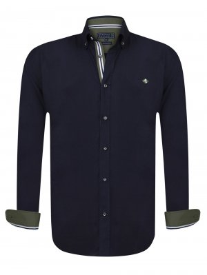Рубашка на пуговицах стандартного кроя Waterford, темно-синий Sir Raymond Tailor