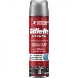Гель для бритья Series 200 мл Чистая и чувствительная - 6 шт. (красный) Gillette