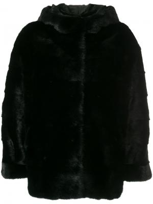 Норковая куртка Simonetta Ravizza. Цвет: чёрный