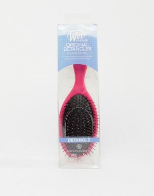 Розовая распутывающая щетка для волос Wet Brush. Цвет: розовый