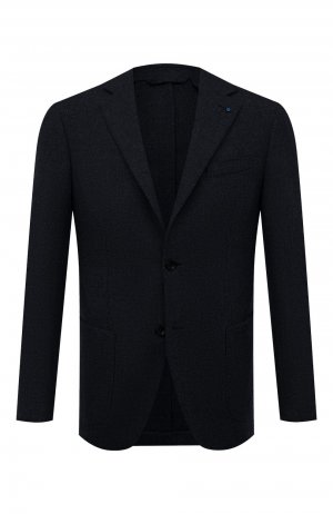 Шерстяной пиджак Giampaolo. Цвет: синий