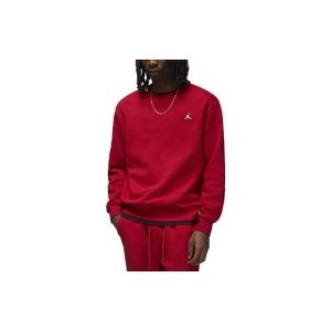 Solid Color Crew Neck Pullover with Logo Print Long Sleeve Sweatshirt Men Tops Red DQ7521-687 Jordan