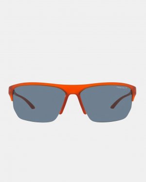 Прямоугольные мужские солнцезащитные очки в оранжевой оправе без оправы и поляризационными линзами , оранжевый Arnette