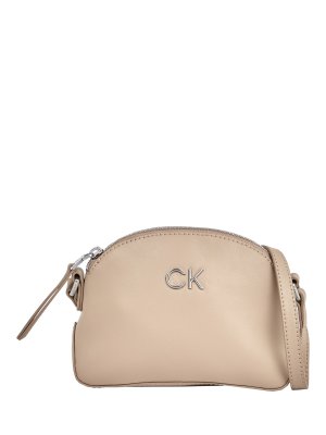 Сезонная сумка через плечо с логотипом , серебряная норка Calvin Klein