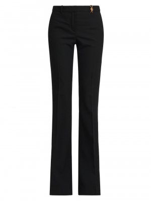 Шерстяные расклешенные брюки La Vacanza , черный Versace