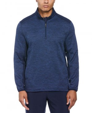 Мужской двухцветный пуловер для гольфа с молнией в четверть цвета космического , синий PGA TOUR