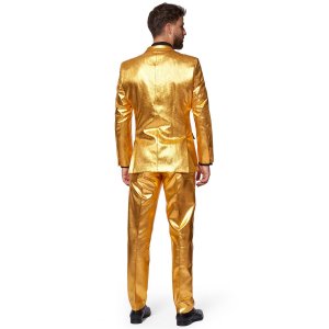 Мужской облегающий праздничный костюм Groovy Gold с галстуком OppoSuits