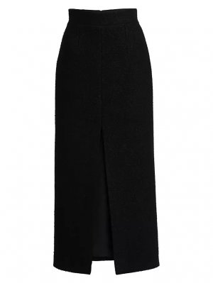 Шерстяная твидовая юбка-макси Alexander Mcqueen, черный McQueen