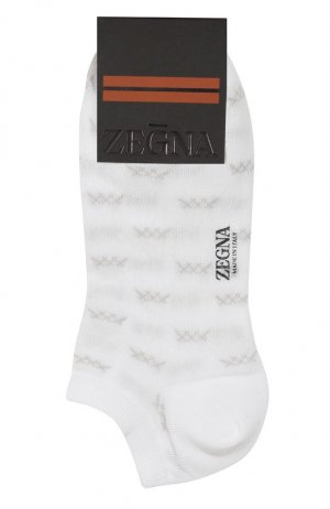Хлопковые носки Zegna. Цвет: белый