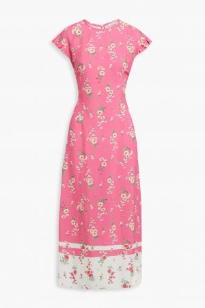 Платье миди из крепдешина с цветочным принтом, розовый Vivetta