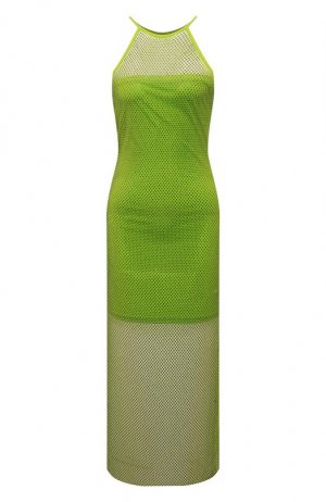 Платье с отделкой стразами Patrizia Pepe. Цвет: зелёный